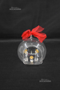 Ball Christmas Glass With Nativity Scenes Internal 12 Cm Diameter
