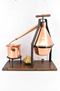 Alambicco Torcio Copper With Wooden Base Like New