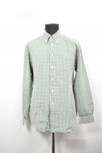 Hemd Mann Trussardi Shirts Grün Quadrate Größe.40