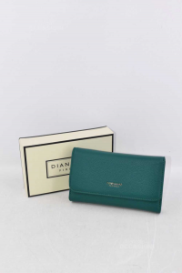 Geldbörse Aus Kunstleder Diana & Co.neu Form Umschlag Farbe Grün Kiefer
