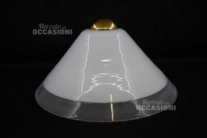 Plafoneira Central In Murano Glass White Diameter 45 Cm