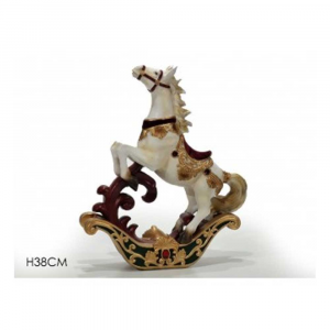 General Trade Carillon 38 Cm Cavallo A Dondolo Realistico Decorato Natale 