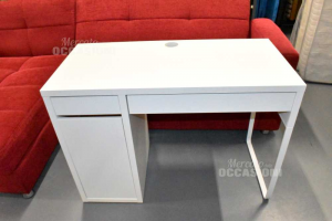 Desk White Ikea With Drawer And Door Side