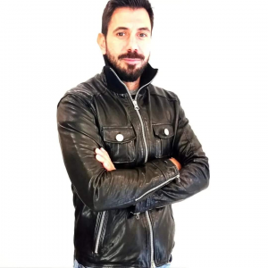 Giacca pelle uomo con Cappuccio mod. Bomber C col. nero made in Italy  Dispo. TG. M L