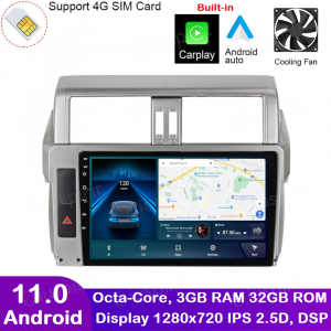 ANDROID autoradio navigatore per Toyota Prado 2013-2017 CarPlay Android Auto GPS USB WI-FI Bluetooth 4G LTE