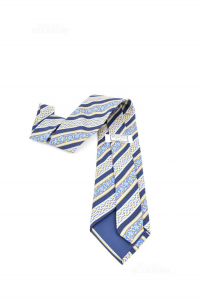 Tie Versus Gianni Versace Fantasy Blue Light Blue Golden 100% Silk