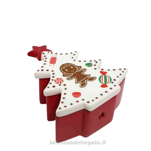 Alberello di Natale porta-dolci in ceramica 15x12x6 cm - Natale