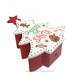Alberello di Natale porta-dolci in ceramica 22x18x8 cm - Natale