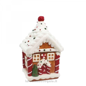 Casa di Natale Pan di Zenzero apribile in ceramica 10x7x15 cm - Natale
