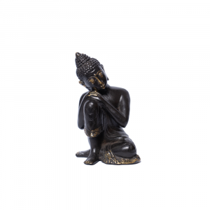 Statuetta Buddha Cambogia seduto meditation in ottone # DS10