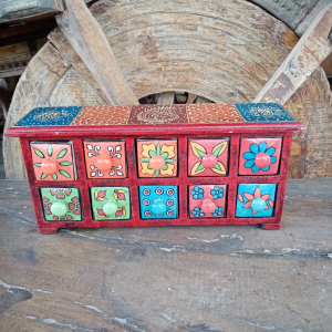 Porta Spezie / Porta Gioie indiano con cassetti in ceramica # 6