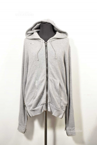 Sweatshirt Man Balmain Paris Grey Size.m With Print Rear