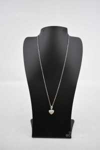 Silver Necklace 925 With Heart Polished