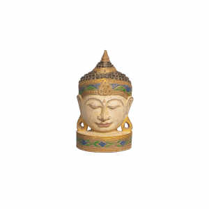 Statua Viso di Buddha in legno di albasia misura small