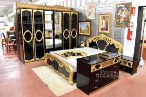 Room Double Versace Black And Gold Wardrobe 6 Ante + Set Bed