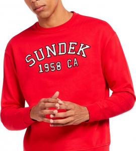 Felpa Sundek Hoodie College Sweatshirt Red