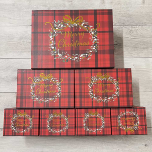 Set 7 scatole regalo Red tartan