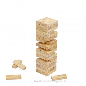 Jenga Gioco della torre in legno chiaro 8x8x32 cm - Idee Regalo