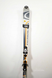 Ski Salomon White Grey Orange 160 Cm Bindings Salomon