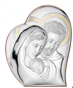 Mida Icona Sacra Famiglia in legno e argento Made in Italy M81050 3L