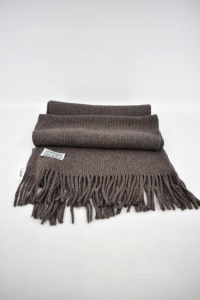Scarf Enrico Coveri Brown With Fringes