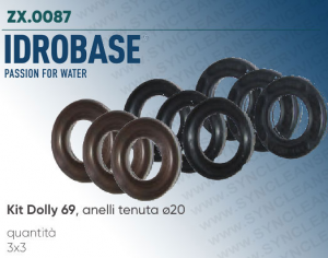 Kit Dolly 69 IDROBASE valido per pompe idropulitrici WS201, WS202 INTERPUMP composto da Anelli di Tenuta ø20 
