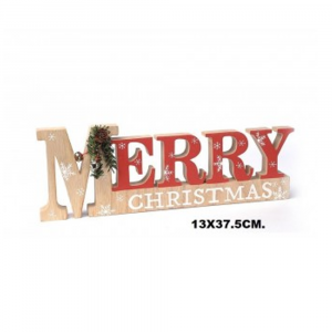 Mercury Merry Christmas Decorazione Natalizia Scritta In Legno Decorativa Casa