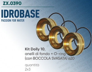 Kit Dolly 10 IDROBASE valido per pompe W101, W131, W151 INTERPUMP composto da boccole + O-ring ø20