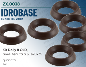 Kit Dolly 8 Old  IDROBASE valido per pompe  WS82, WS101, WS102 INTERPUMP composto da anelli tenuta a.p. ø20x35