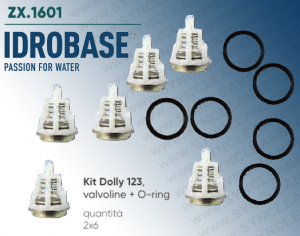 Kit Dolly 123 IDROBASE valido per pompe W97, W112, W124 INTERPUMP composto da valvoline + O-ring