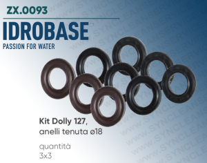 Kit Dolly 127 IDROBASE valido per pompe W97, W112, W124 INTERPUMP composto da anelli di tenuta ø18