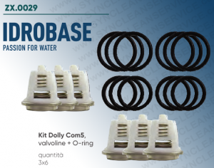 Kit Dolly Com5 IDROBASE valido per pompe LW 3016 E, LW 3020 S, LW 3025 SSS COMET composto da valvoline+O-ring