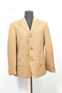 Jacket Man Valentino Rome 50% Wool Marroncino Size 50