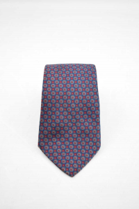 Tie Givenchy Gentlemen Paris Blue Fantasy Red 100% Silk