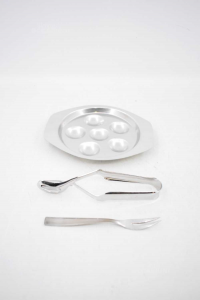 Set Alessi For Slugs Plier + Small Plate + Fork