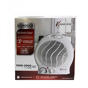 Sais Termo Ventilatore Scirocco 2000 Watt Colore Bianco 2 Livelli Di Potenza Cavo 150 Cm