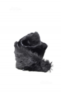 Neck Fur In Real Hair Black Of Fox 100 Cm