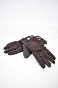 Gloves Woman Ladybugs True Leather Marrne And Internal In Wool Size.l