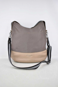 Bag Woman Nannini True Leather Beige Brown With Shoulderstrap 35x40x10 Cm