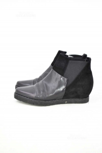 Ankle Boots Woman Black In Leather Size 39