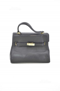 Bag Woman L Artisan In Venice Black True Leather Model Type Hermes 30x23x10 Cm