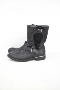 Boots Woman Berdini True Leather Black Size 36