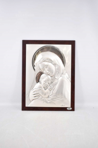 Painting With Mother Mary And Gesu Boy Stauislao 39x29 Cm