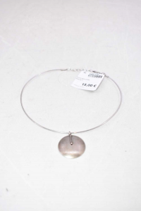 Silver Necklace 925 With Pendant Round