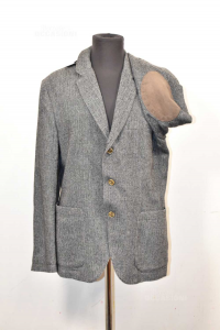 Jacket Elegant Man The Martina Grey Buttons Brown Size 52