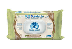 Elanco - Salviette Detergenti Sano e Bello - Profumazione Burro di caritè - 50 pezzi
