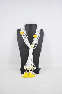 Necklace With White Yellow With Shells