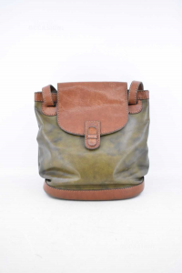 Bag Bi Color Red Horse Brown Green (defect Internal) 26x26x13 Cm