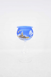 Glass Bowl Light Blue H 20 Cm