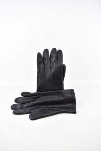 Gloves In Real Leather Black Man Size.10